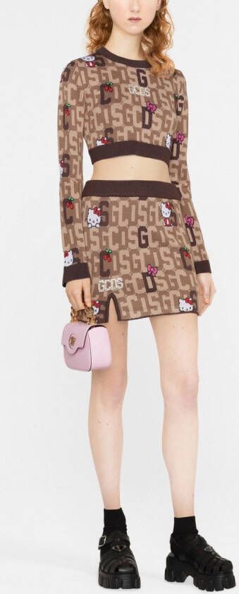 GCDS x Hello Kitty rok met monogram Bruin