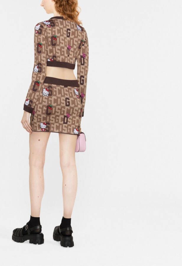 GCDS x Hello Kitty rok met monogram Bruin