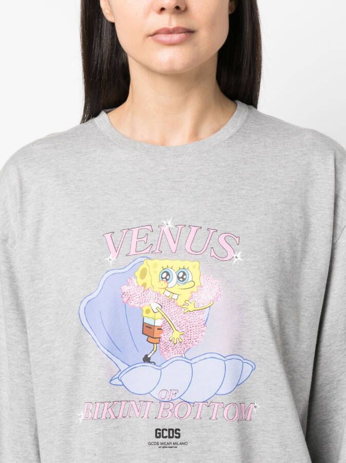 Gcds x SpongeBob Venus T-shirtjurk met print Grijs