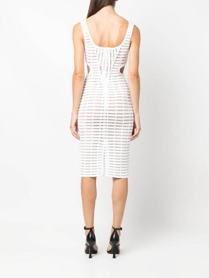 Genny Midi-jurk met print Wit