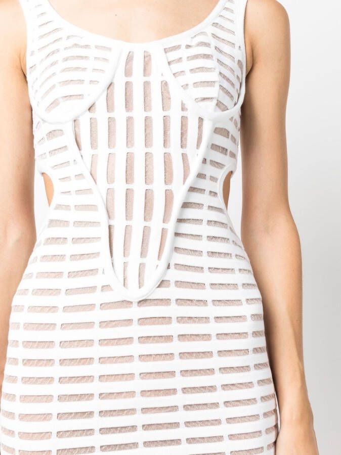 Genny Midi-jurk met print Wit