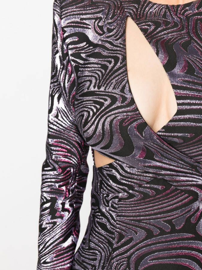 Genny Mini-jurk met abstract patroon Zwart