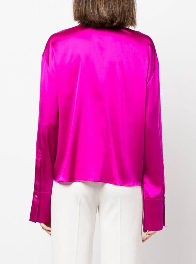 Genny Satijnen blouse Roze