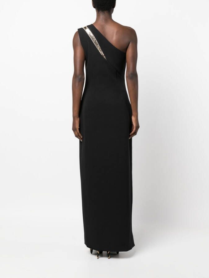 Genny Asymmetrische maxi-jurk Zwart