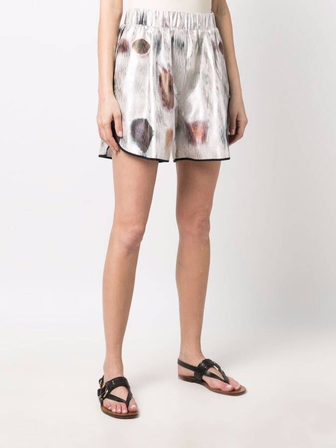 Genny Shorts met metallic-effect Beige