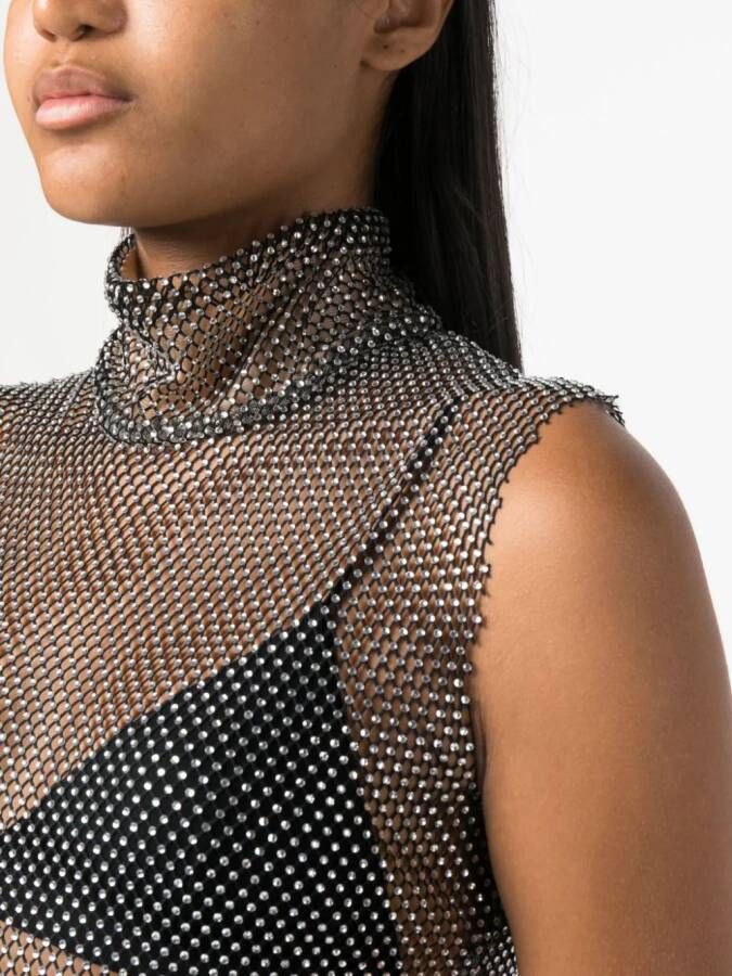 Genny Tanktop verfraaid met kristallen Zwart