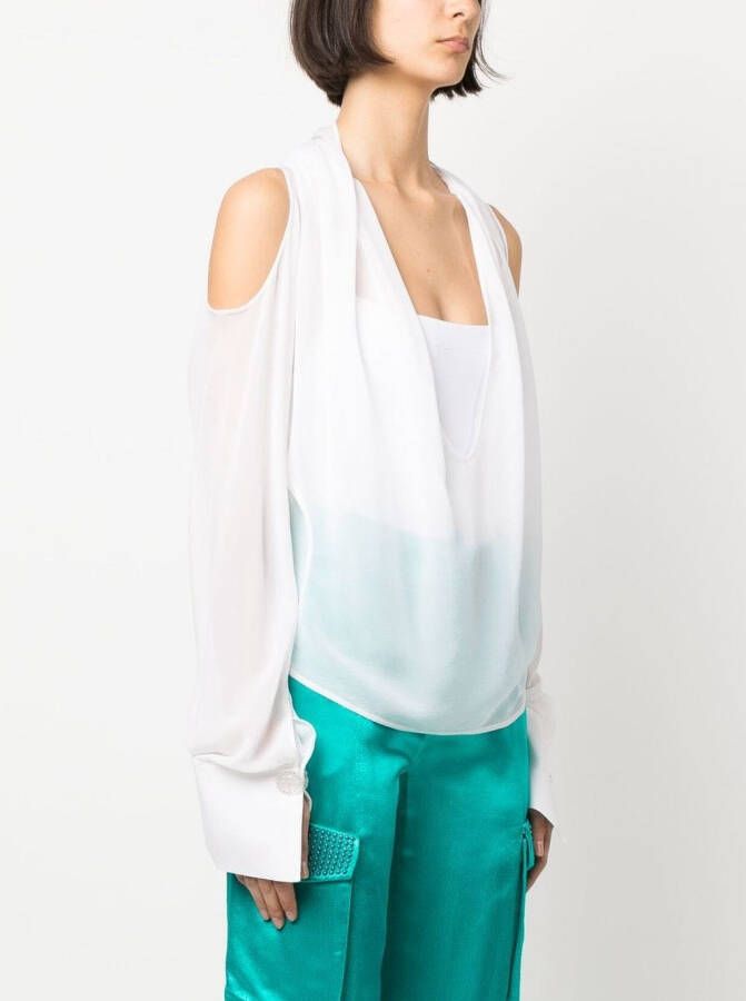 Genny Uitgesneden blouse Wit