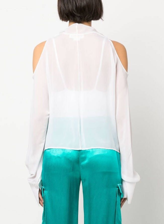 Genny Uitgesneden blouse Wit