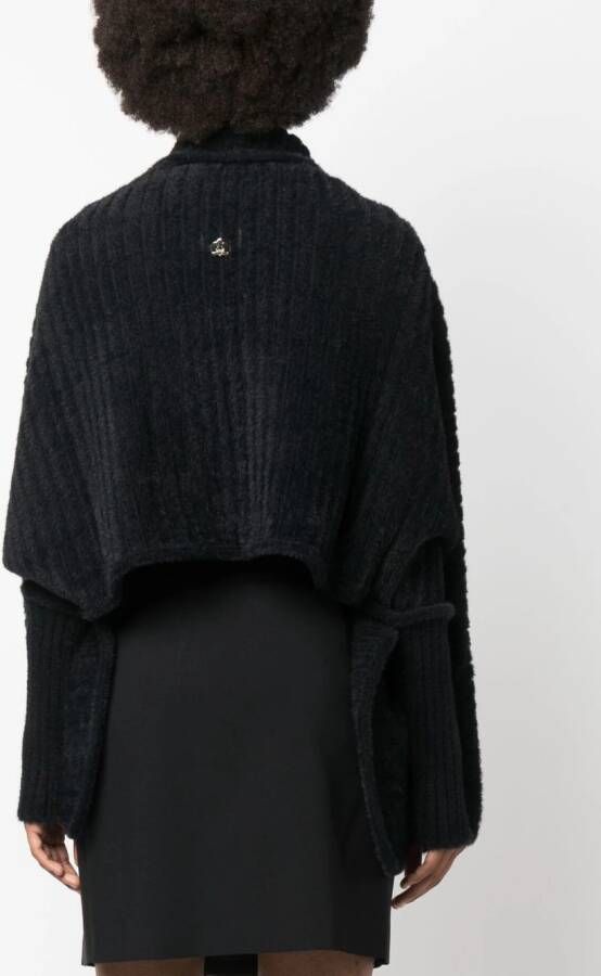 Genny Vest met afwerking van imitatiebont Zwart