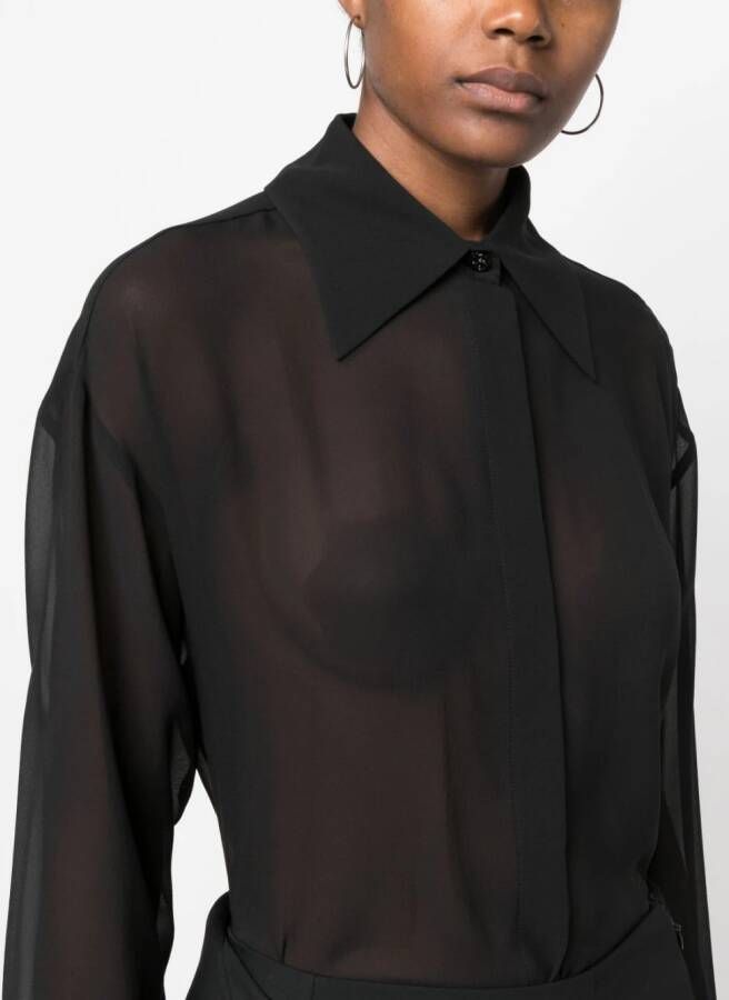 Genny Zijden blouse Zwart
