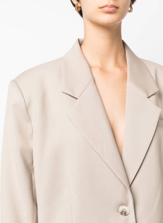 Gestuz Blazer met dubbele rij knopen Beige
