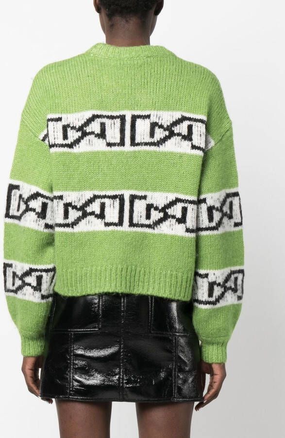 Gestuz Intarsia trui Groen
