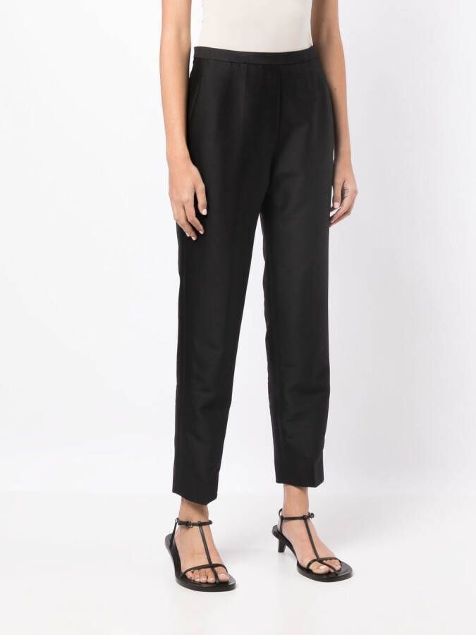 GIA STUDIOS Broek met satijnen afwerking Zwart