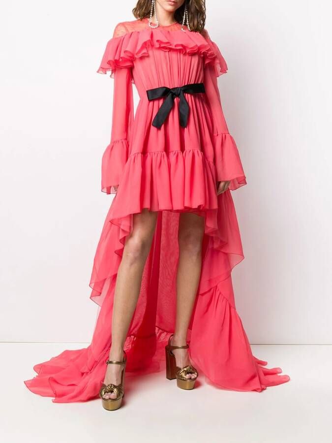 Giambattista Valli Asymmetrische avondjurk Roze