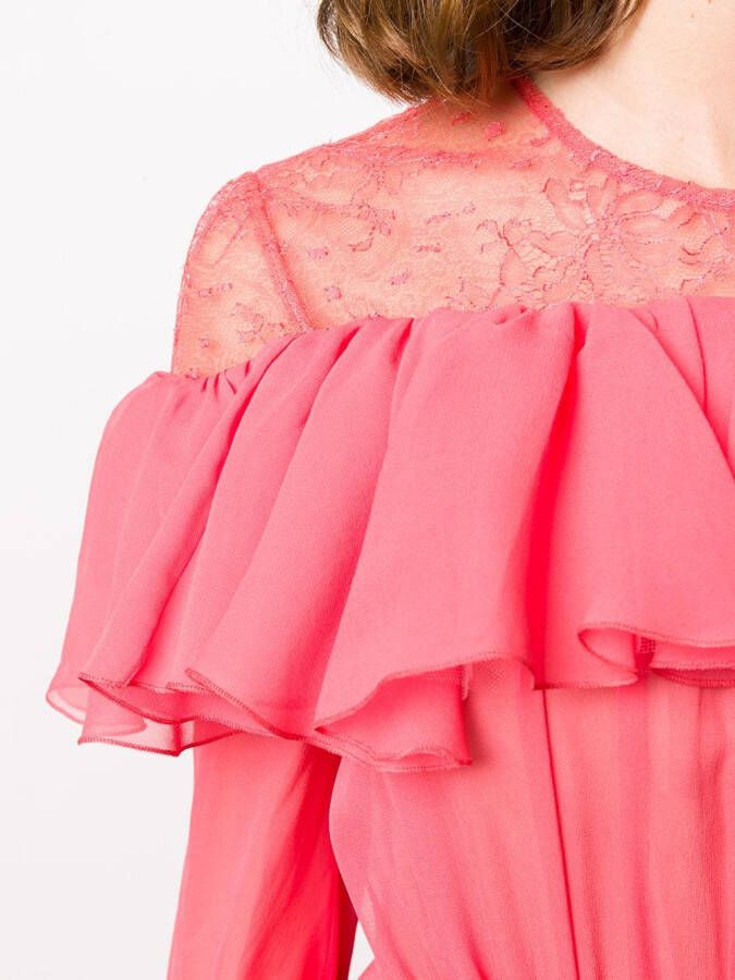 Giambattista Valli Asymmetrische avondjurk Roze