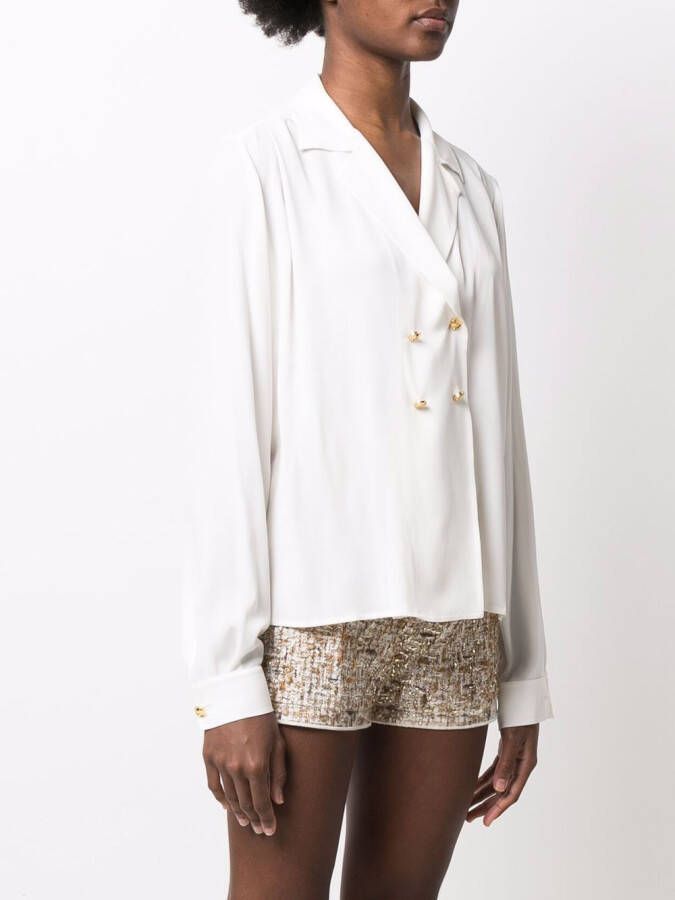 Giambattista Valli Blouse met dubbele rij knopen Wit
