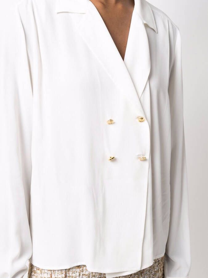 Giambattista Valli Blouse met dubbele rij knopen Wit