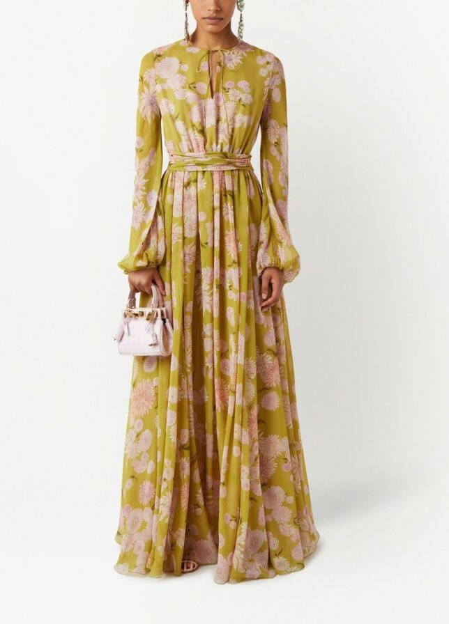 Giambattista Valli Maxi-jurk met bloemenprint Groen
