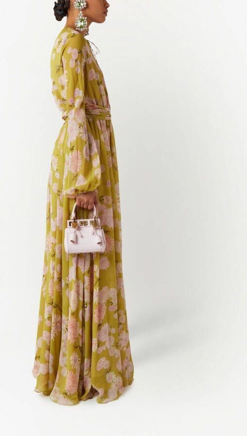 Giambattista Valli Maxi-jurk met bloemenprint Groen