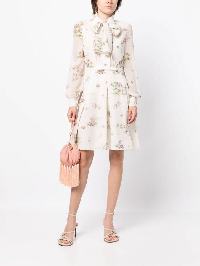 Giambattista Valli Jurk met bloemenprint Wit
