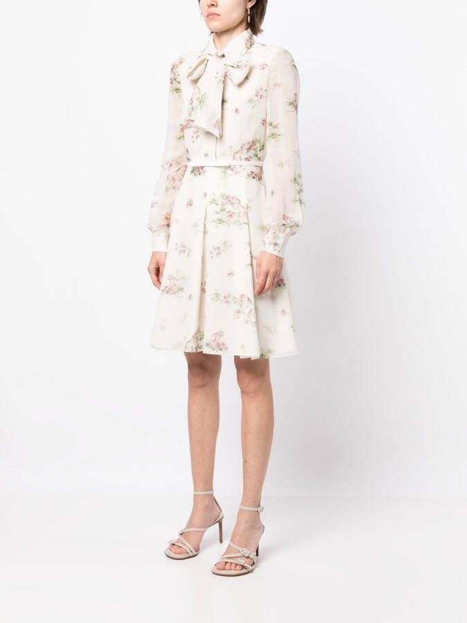 Giambattista Valli Jurk met bloemenprint Wit