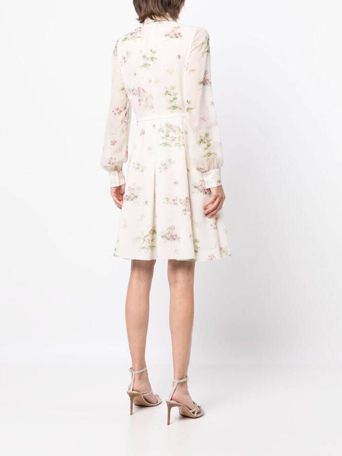 Giambattista Valli Jurk met bloemenprint Wit
