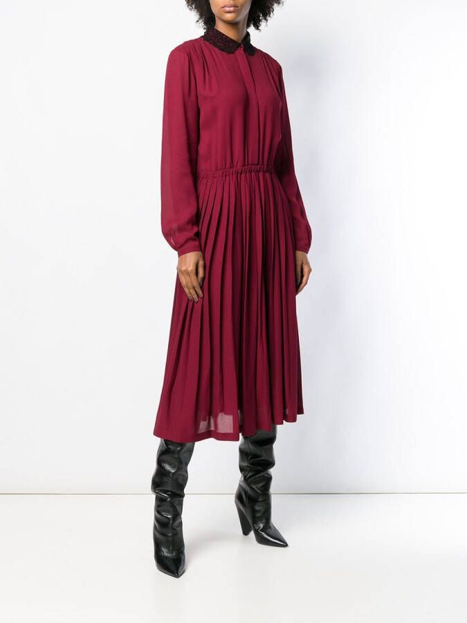 Giambattista Valli jurk met kraag van kant Rood
