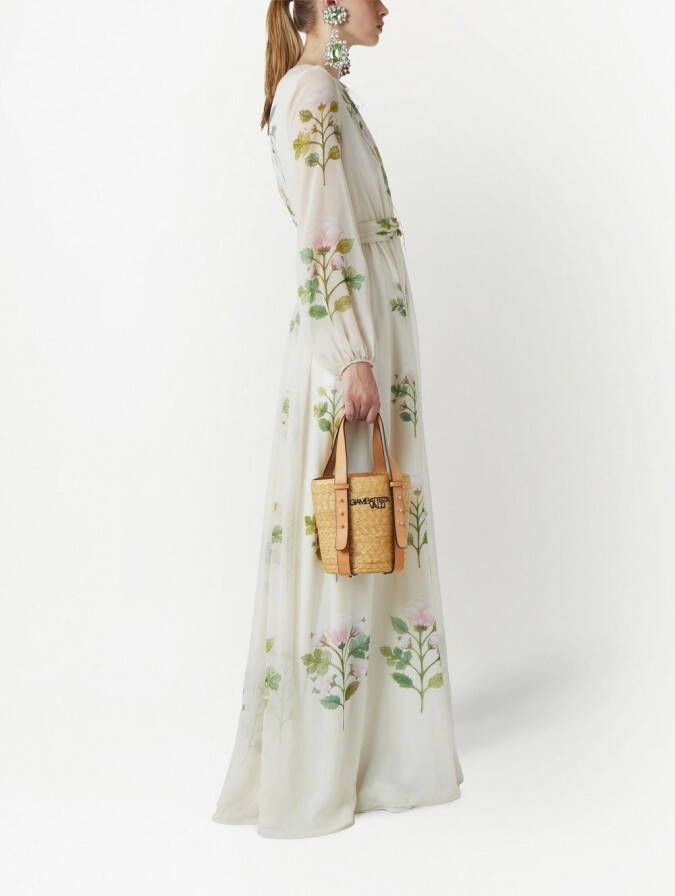 Giambattista Valli Maxi-jurk met bloemenprint Wit