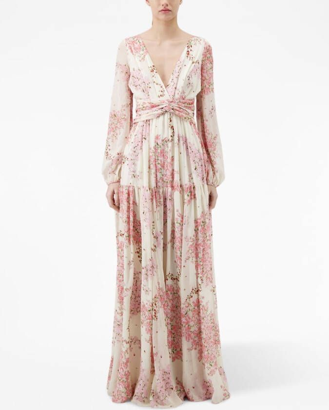 Giambattista Valli Maxi-jurk met bloemenprint Wit