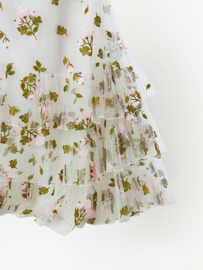 Giambattista Valli Maxi-jurk met roosprint Wit