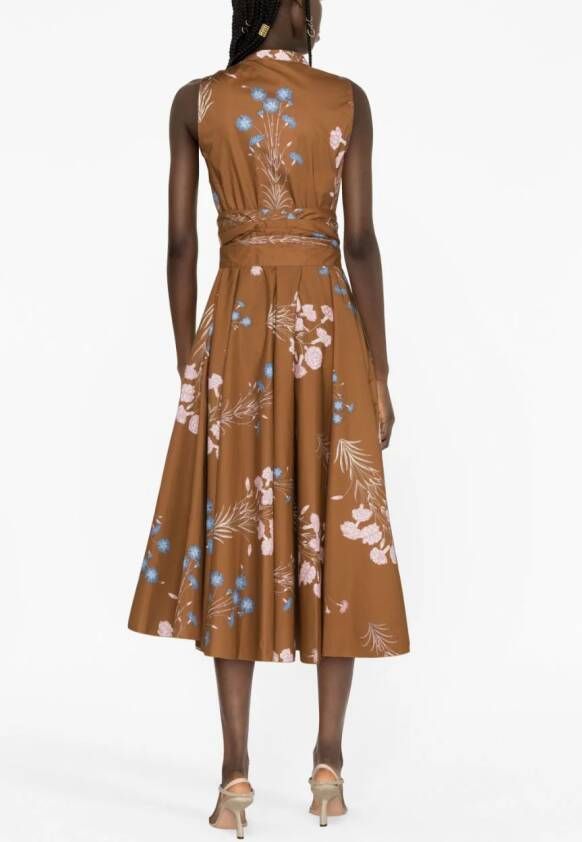 Giambattista Valli Midi-jurk met bloemenprint Bruin