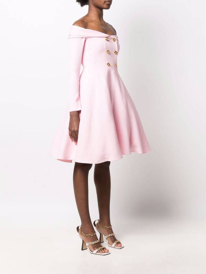 Giambattista Valli Off-shoulder jurk Roze