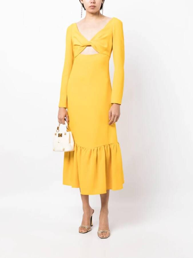 Giambattista Valli Blousejurk met gedraaide voorkant Geel