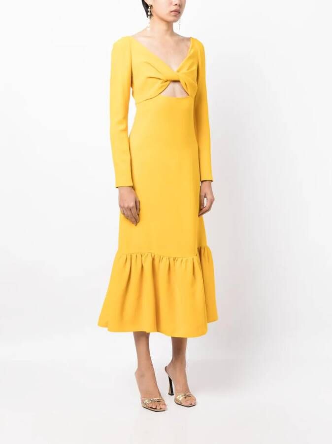 Giambattista Valli Blousejurk met gedraaide voorkant Geel