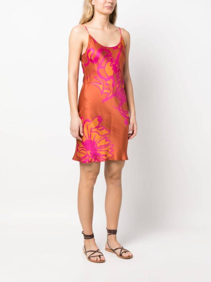 Gianluca Capannolo Mini-jurk met bloemenprint Oranje