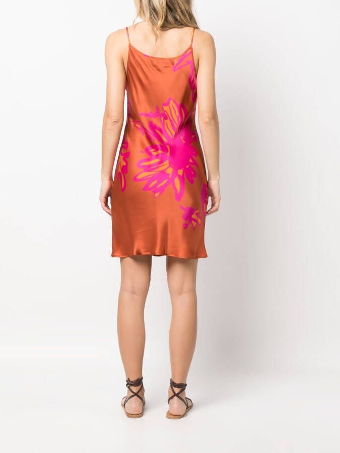 Gianluca Capannolo Mini-jurk met bloemenprint Oranje