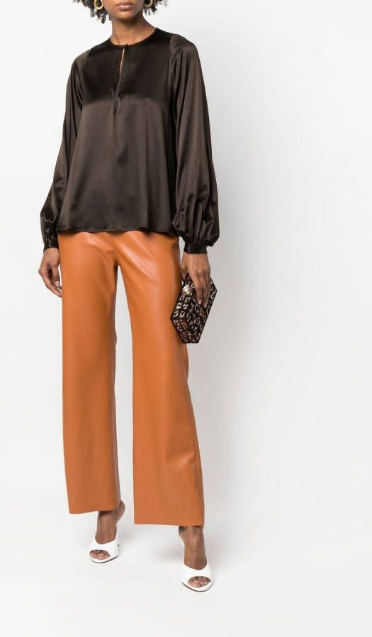 Gianluca Capannolo Zijden blouse Bruin