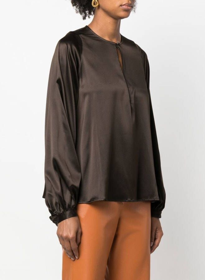 Gianluca Capannolo Zijden blouse Bruin