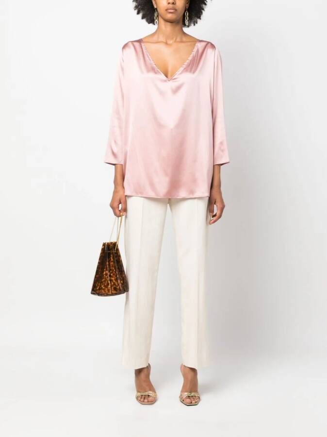 Gianluca Capannolo Zijden blouse Roze