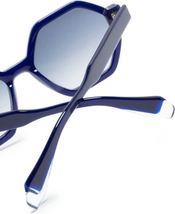 GIGI STUDIOS Shirley zonnebril met geometrisch montuur Blauw