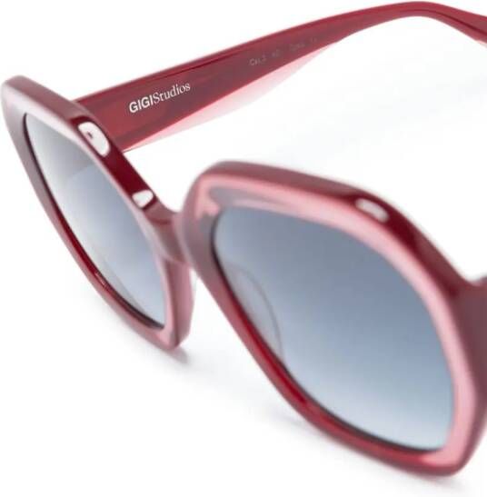 GIGI STUDIOS Zonnebril met geometrisch montuur Rood