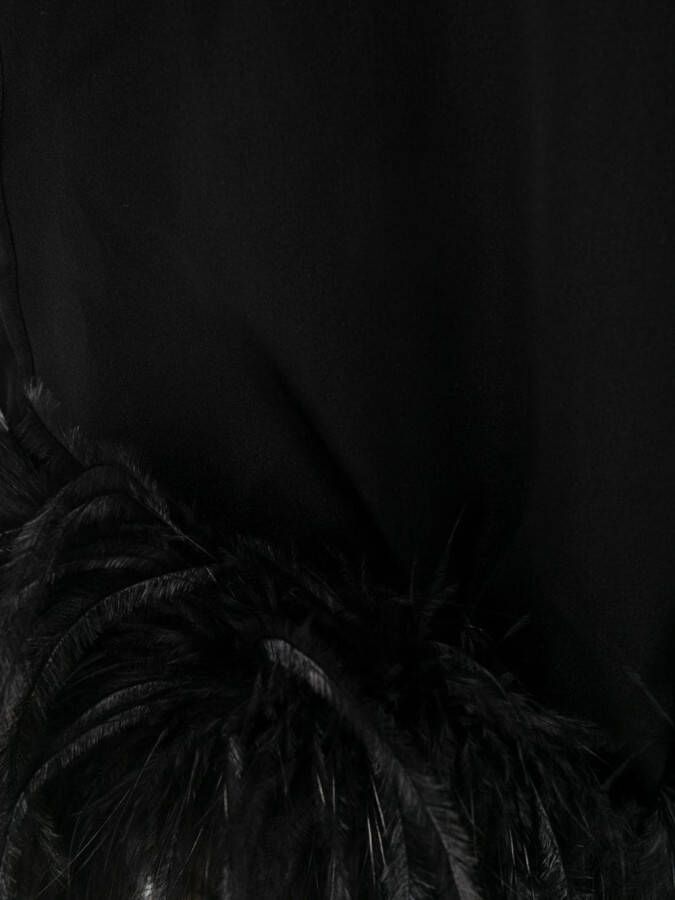 Gilda & Pearl Mia pyjamabroek met veren afwerking Zwart