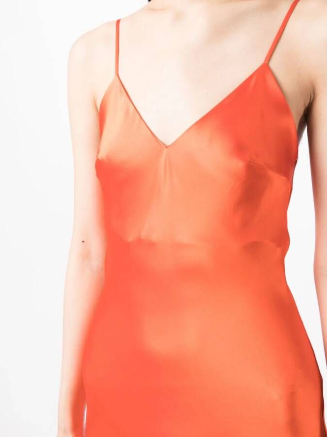 Gilda & Pearl Zijden midi-jurk Oranje