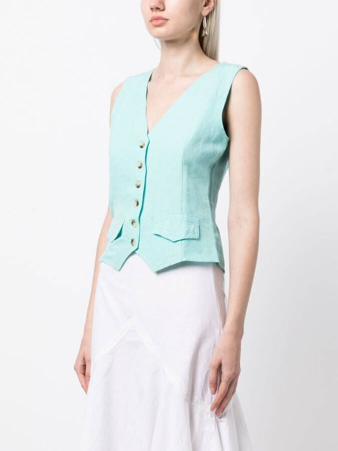 Gimaguas Blouse van katoen-linnenmix Groen
