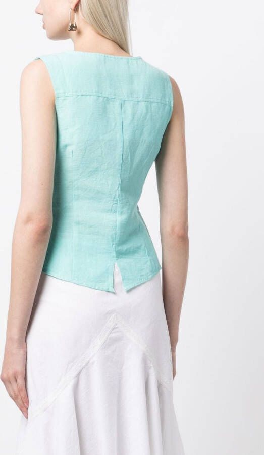 Gimaguas Blouse van katoen-linnenmix Groen