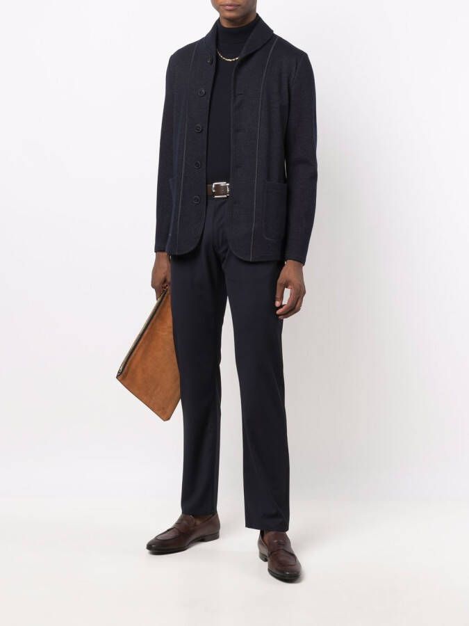 Giorgio Armani Blazer met enkele rij knopen Blauw