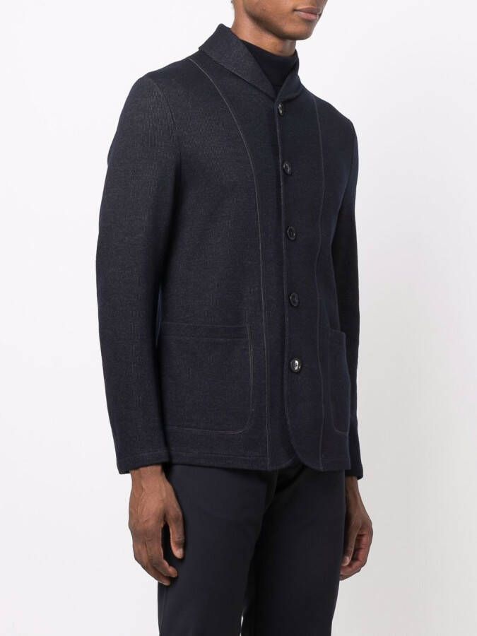 Giorgio Armani Blazer met enkele rij knopen Blauw