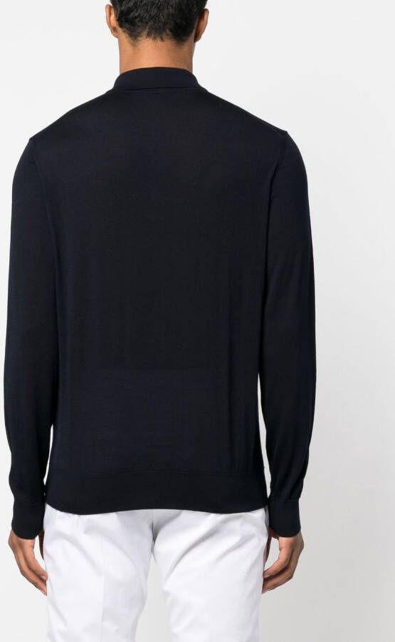 Giorgio Armani Poloshirt met knopen Blauw