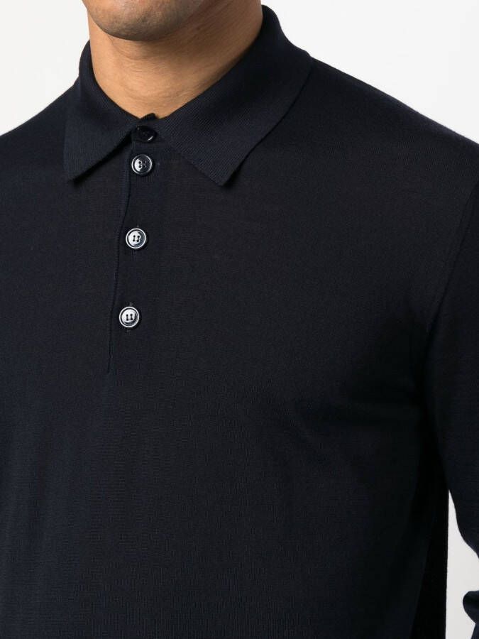 Giorgio Armani Poloshirt met knopen Blauw