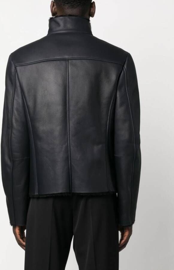 Giorgio Armani Getextureerd jack Blauw